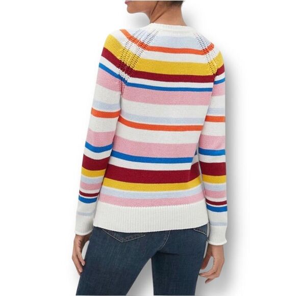 GAP Rainbow Stripe Knit Sweater Crewneck Pullover Oversized Preppy Academia XS - Picture 2 of 10